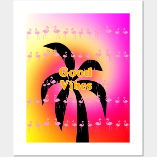 GOOD VIBES PALM TREE Posters and Art